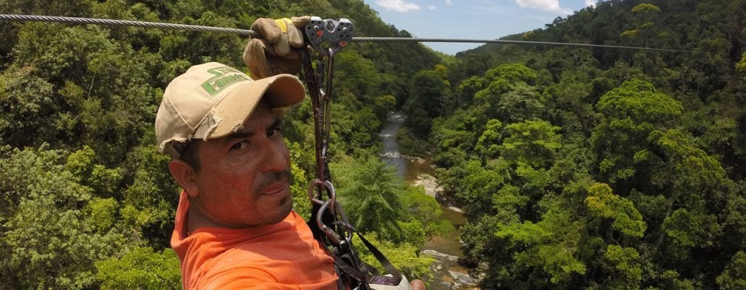 Gerson Zip Lining over a river